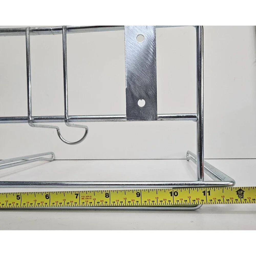 New Set of 2 Chrome T-Shirt Bag Holder Racks Wall Mount Counter 12x10x6